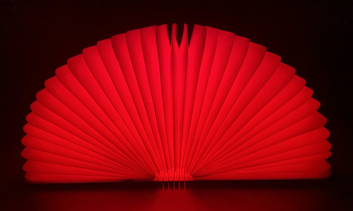 Lamp glowing in red color